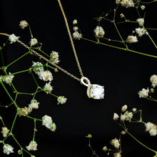 Load image into Gallery viewer, Yellow Gold Plated Silver 3.15 Carat Cushion Cut Moissanite Infinity Necklace