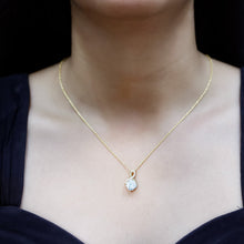 Load image into Gallery viewer, Yellow Gold Plated Silver 3.15 Carat Cushion Cut Moissanite Infinity Necklace