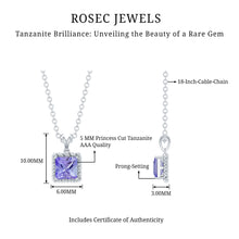 Load image into Gallery viewer, Genuine 0.7 Carat Tanzanite Solitaire Necklace With Silver Chain