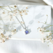 Load image into Gallery viewer, Genuine 0.7 Carat Tanzanite Solitaire Necklace With Silver Chain