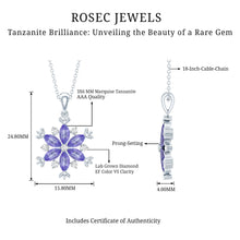 Load image into Gallery viewer, Natural Tanzanite Snowflake Necklace with Lab Diamond