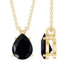 Load image into Gallery viewer, Pear Shaped 2.75 Carat Lab Grown Black Diamond Teardrop Necklace with Chain