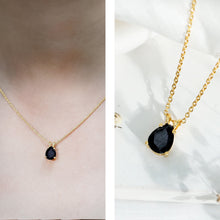 Load image into Gallery viewer, Pear Shaped 2.75 Carat Lab Grown Black Diamond Teardrop Necklace with Chain