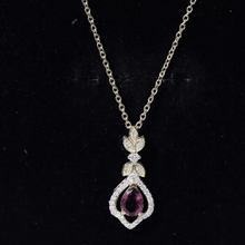 Load image into Gallery viewer, Natural Pink Tourmaline and Diamond Wedding Necklace for Bride