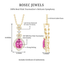 Load image into Gallery viewer, Natural Pink Tourmaline and Diamond Wedding Necklace for Bride
