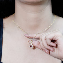Load image into Gallery viewer, Natural Pink Tourmaline and Diamond Wedding Necklace for Bride