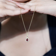 Load image into Gallery viewer, Natural Pink Tourmaline and Diamond Wedding Necklace for Bride
