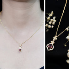 Load image into Gallery viewer, Natural Pink Tourmaline and Diamond Wedding Necklace for Bride