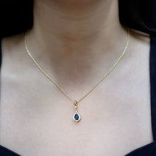 Load image into Gallery viewer, Certified Black and White Diamond Teardrop Necklace with Silver Chain