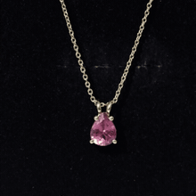 Load image into Gallery viewer, Genuine 1.6 Carat Pink Tourmaline Teardrop Necklace with Chain