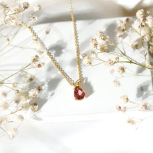 Load image into Gallery viewer, Genuine 1.6 Carat Pink Tourmaline Teardrop Necklace with Chain