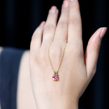 Load image into Gallery viewer, Genuine 1.6 Carat Pink Tourmaline Teardrop Necklace with Chain