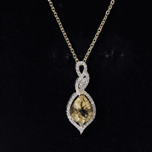 Load image into Gallery viewer, Natural 1.75 Carat Citrine Teardrop Bridal Necklace with Diamond