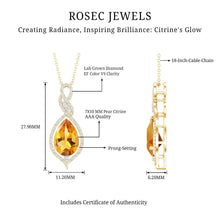 Load image into Gallery viewer, Natural 1.75 Carat Citrine Teardrop Bridal Necklace with Diamond
