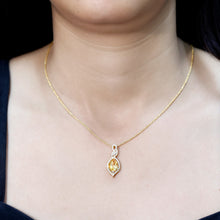 Load image into Gallery viewer, Natural 1.75 Carat Citrine Teardrop Bridal Necklace with Diamond