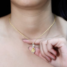 Load image into Gallery viewer, Natural 1.75 Carat Citrine Teardrop Bridal Necklace with Diamond