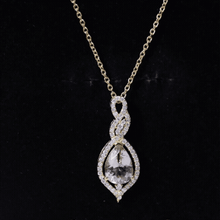 Load image into Gallery viewer, Certified 1.75 Carat Morganite Teardrop Necklace with Diamond