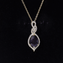 Load image into Gallery viewer, 2.5 Carat Pear Shaped Rhodolite Diamond Wedding Necklace for Bride