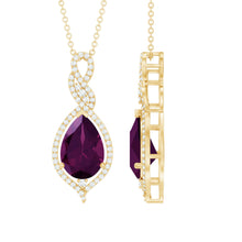 Load image into Gallery viewer, 2.5 Carat Pear Shaped Rhodolite Diamond Wedding Necklace for Bride