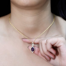 Load image into Gallery viewer, 2.5 Carat Pear Shaped Rhodolite Diamond Wedding Necklace for Bride