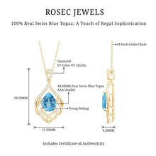 Load image into Gallery viewer, 2.2 Carat Swiss Blue Topaz Designer Wedding Necklace with Lab Diamond