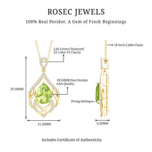Load image into Gallery viewer, Designer 2.2 Carat Peridot Necklace with Lab Diamond