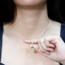 Load image into Gallery viewer, Designer 2.2 Carat Peridot Necklace with Lab Diamond