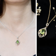 Load image into Gallery viewer, Designer 2.2 Carat Peridot Necklace with Lab Diamond