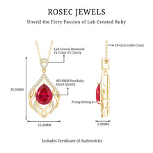 Load image into Gallery viewer, 3 Carat Lab Grown Ruby Wedding Necklace with Diamond