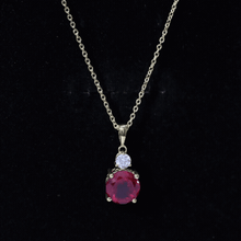 Load image into Gallery viewer, Certified 2.5 Carat Lab Grown Ruby Pendant Necklace with Moissanite