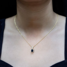 Load image into Gallery viewer, Vintage Style 1 Carat Emerald Cut Black Spinel Statement Necklace with Diamond Halo