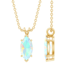 Load image into Gallery viewer, Yellow Gold Plated 1 Carat Marquise Ethiopian Opal Pendant Necklace with Chain