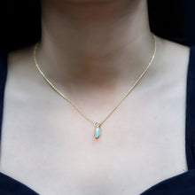 Load image into Gallery viewer, Yellow Gold Plated 1 Carat Marquise Ethiopian Opal Pendant Necklace with Chain