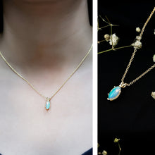 Load image into Gallery viewer, Yellow Gold Plated 1 Carat Marquise Ethiopian Opal Pendant Necklace with Chain