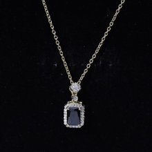Load image into Gallery viewer, Vintage Style 1.25 Carat Emerald Cut Lab Created Black and White Diamond Necklace