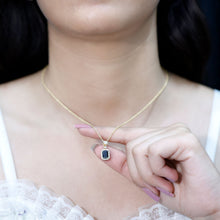 Load image into Gallery viewer, Vintage Style 1.25 Carat Emerald Cut Lab Created Black and White Diamond Necklace