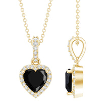 Load image into Gallery viewer, 1.8 Carat Lab Created Black and White Diamond Heart Locket with Chain