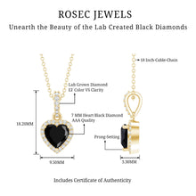 Load image into Gallery viewer, 1.8 Carat Lab Created Black and White Diamond Heart Locket with Chain