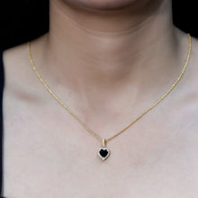 Load image into Gallery viewer, 1.8 Carat Lab Created Black and White Diamond Heart Locket with Chain