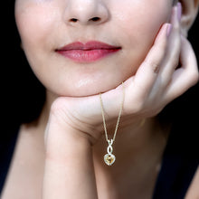 Load image into Gallery viewer, Certified 1 Carat Citrine Diamond Infinity Heart Necklace with Silver Chain