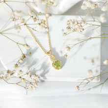 Load image into Gallery viewer, Natural Peridot Heart and Infinity Necklace With Diamond
