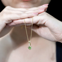 Load image into Gallery viewer, Natural Peridot Heart and Infinity Necklace With Diamond