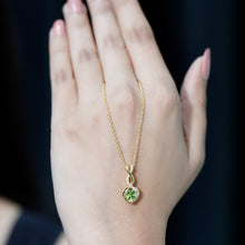 Load image into Gallery viewer, Natural Peridot Heart and Infinity Necklace With Diamond