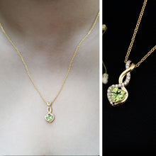 Load image into Gallery viewer, Natural Peridot Heart and Infinity Necklace With Diamond
