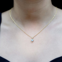 Load image into Gallery viewer, 1 Carat Sky Blue Topaz Heart Pendant Necklace with Diamond