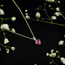 Load image into Gallery viewer, Natural 1 Carat Ruby Heart Necklace with Diamond Bail