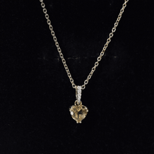 Load image into Gallery viewer, Natural 0.9 Carat Citrine Diamond Heart Locket with Silver Chain