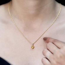 Load image into Gallery viewer, Natural 0.9 Carat Citrine Diamond Heart Locket with Silver Chain