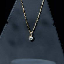 Load image into Gallery viewer, Yellow Gold Plated Silver 0.5 Carat Moissanite Heart Pendant with Chain