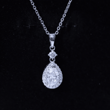 Load image into Gallery viewer, Pear Shaped 1.3 Carat Moissanite Pendant Necklace with Halo